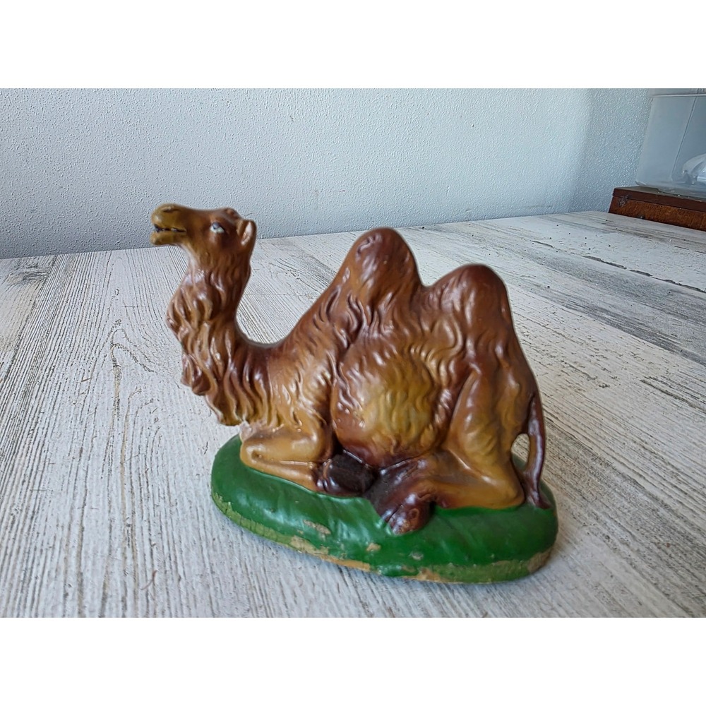 Vintage paper mache Italy camel Nativity Italian Xmas statue decor